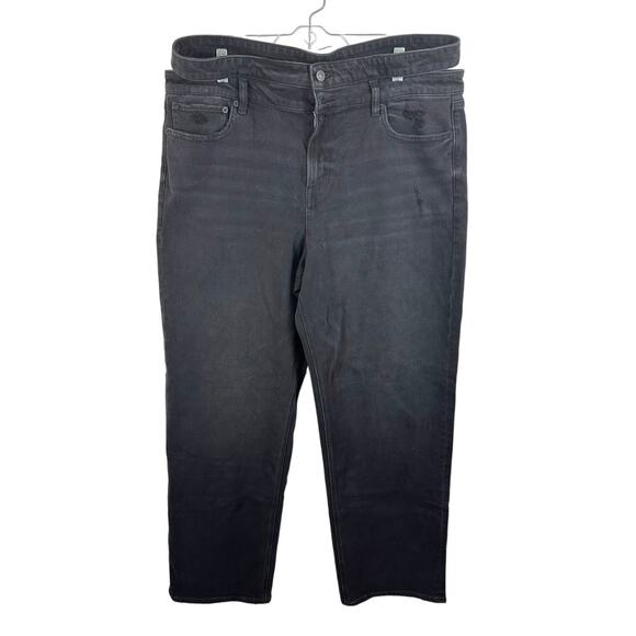 American Eagle Outfitters Denim - American Eagle Super High Rise Baggy Straight Cut Out Jeans Black Size 16 Long